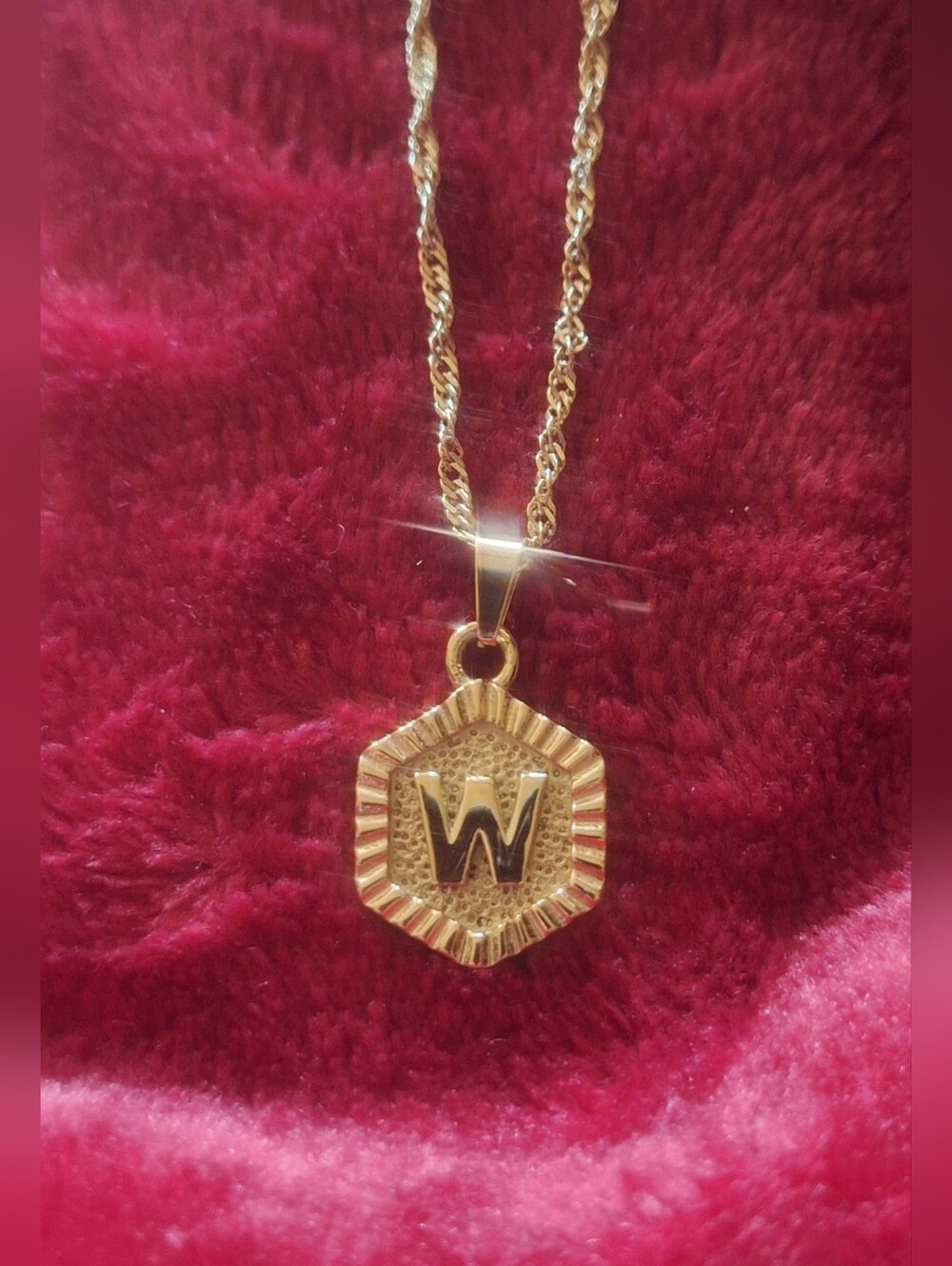 Oak & Ivy Boutique Stainless Gold Tone W Initial Adjustable Necklace NWOT